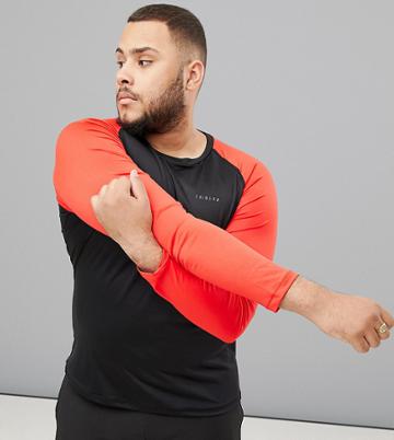 Tribeka Plus Long Sleeve Raglan T Shirt - Black