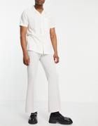 Asos Design Flared Smart Pants In Pale Gray-neutral