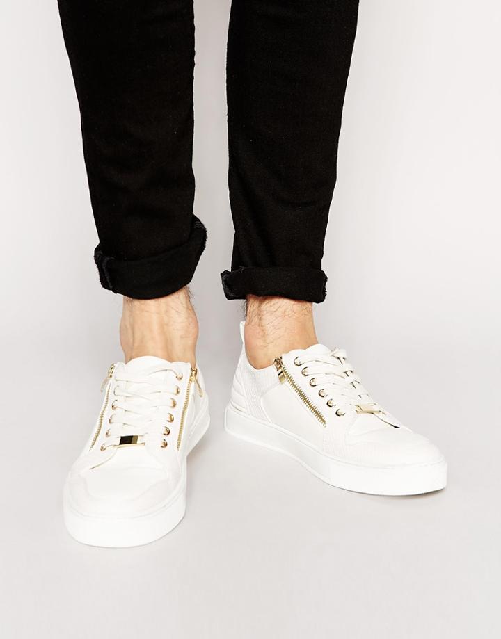 Asos Sneakers With Zip - White