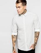 Asos Shirt With Long Sleeve And Polka Dot Print - White