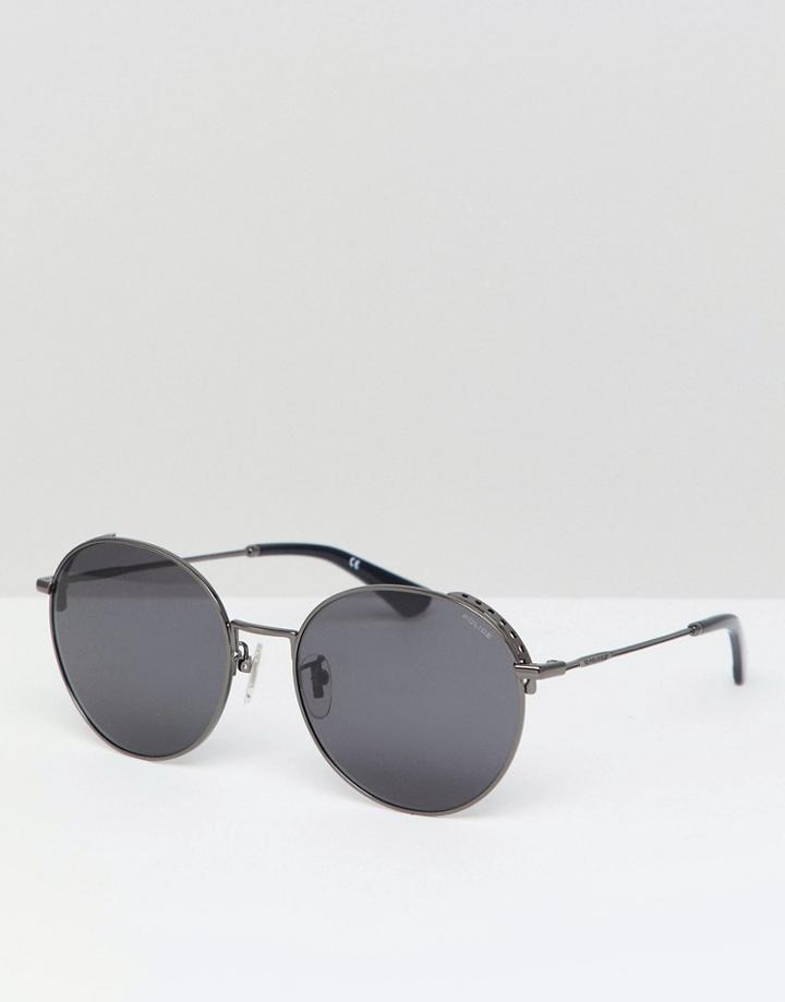 Police Round Sunglasses In Black - Black