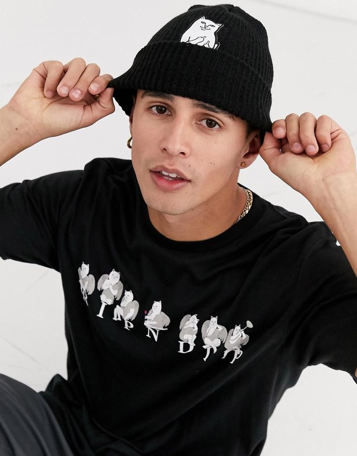 Ripndip Lord Nermal Rib Beanie In Black