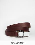 Warehouse Leather Contrast Wrap Belt - Oxblood