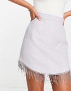 River Island Diamante Trim Mini Skirt In Light Blue - Part Of A Set