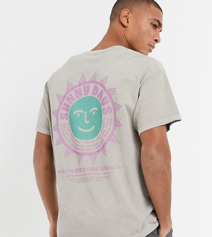 New Look Oversized T-shirt With Back Print In Stone-white