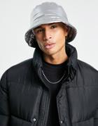 Asos Design Y2k Bucket Hat With Padded Design In Silver