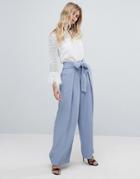 Forever New Tailored Pants With Pleat Front - Blue