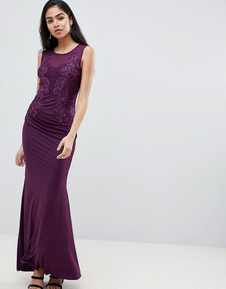 Ax Paris Halterneck Maxi Dress - Purple