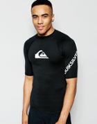 Quiksilver All Time Rash Tank With Short Sleeves - Black