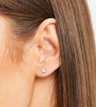 Kingsley Ryan Sterling Silver Heart Stud Earrings In Pink