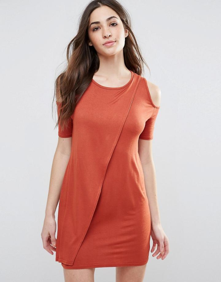 Daisy Street Cold Shoulder Dress - Orange
