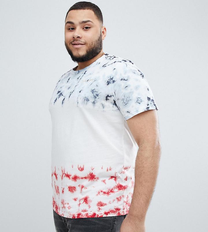 Only & Sons Plus Tie-dye T-shirt - White