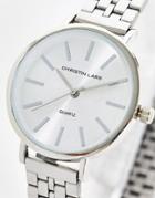 Christian Lars Womens Chunky Link Strap Watch In Silver
