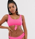 Peek & Beau Fuller Bust Exclusive Scrunch Bikini Top In Pink D - F Cup