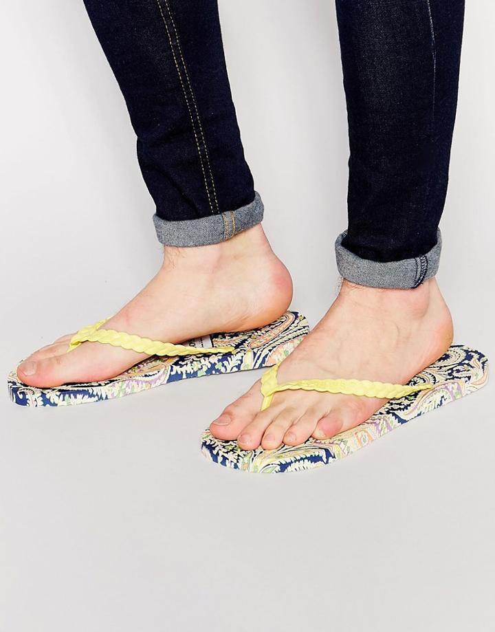 Gandys Flip Flops X Liberty Felix And Isobel Paisley - Blue