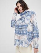 Herschel Supply Co Voyage Packable Overhead Anorak With Batik Print In Blue - Blue