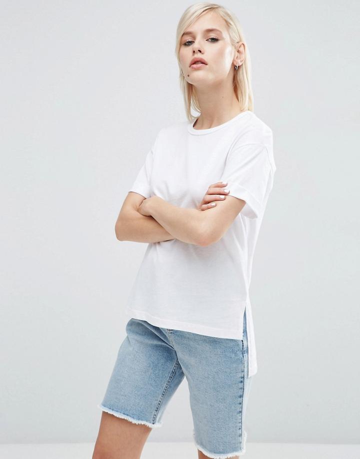 Asos Step Hem Tee - White