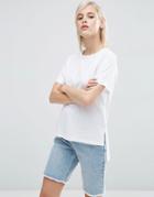 Asos Step Hem Tee - White