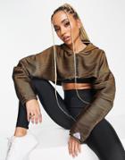 Nike Air Jordan 23 Engineered Reversible Cropped Hoodie In Black And Brown