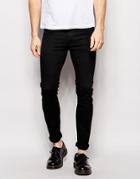 Dead Vintage Skinny Jeans Black Wash - Black