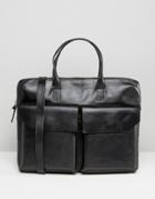 Royal Republiq Leather Bag Double Pocket In Black - Black
