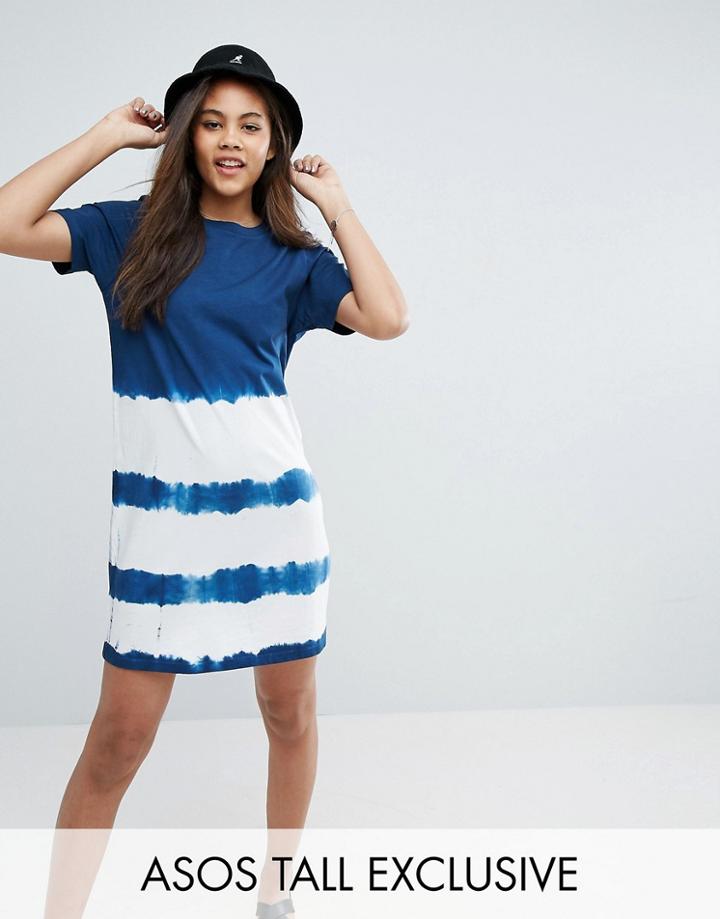 Asos Tall T-shirt Dress In Tie Dye - Multi