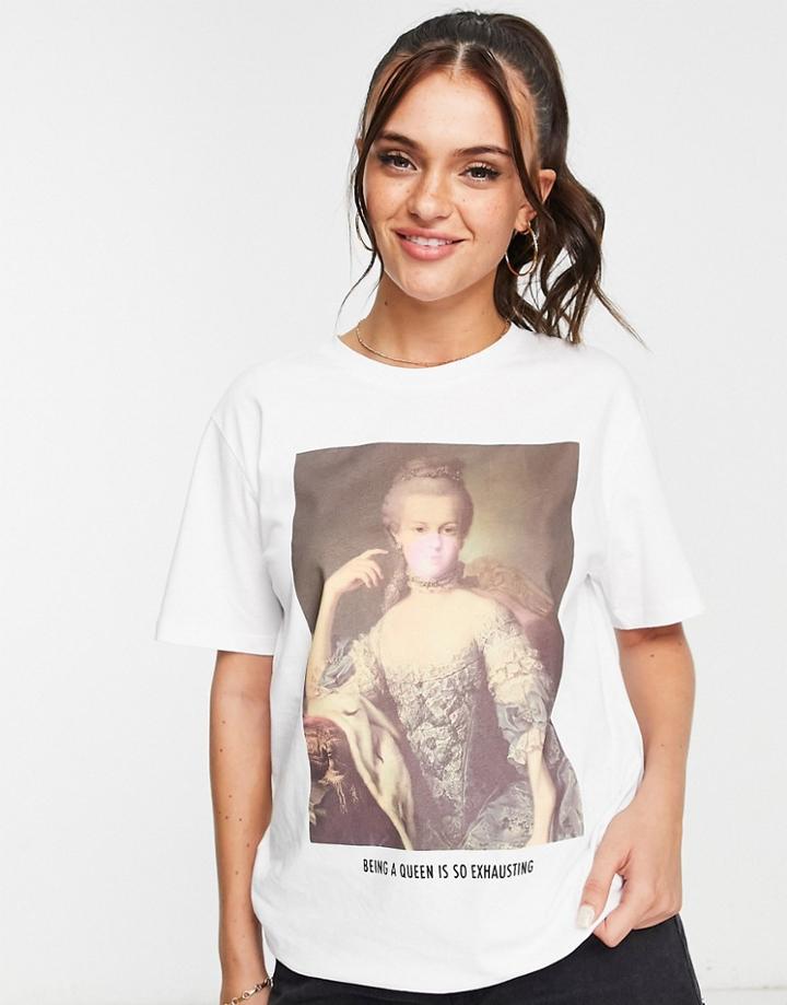 Stradivarius Vintage Graphic T-shirt In White