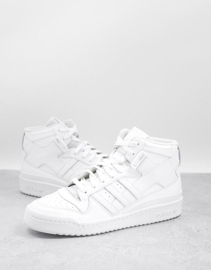 Adidas Originals Forum Mid Sneakers In Triple White