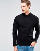 Farah Long Sleeve Polo Shirt - Black