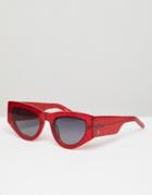 Vow London Naomi Cat Eye Sunglasses In Red Giltter - Red