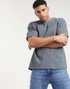 New Look Organic Cotton Waffle T-shirt In Blue-blues