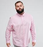 Asos Plus Stretch Slim Formal Oxford Shirt In Pink - Pink