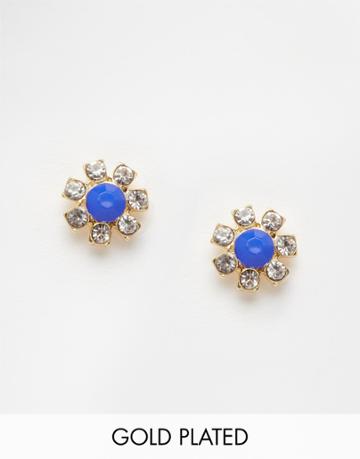 Neve & Eve Rosetta Stone Stud Earrings - Blue