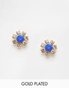 Neve & Eve Rosetta Stone Stud Earrings - Blue