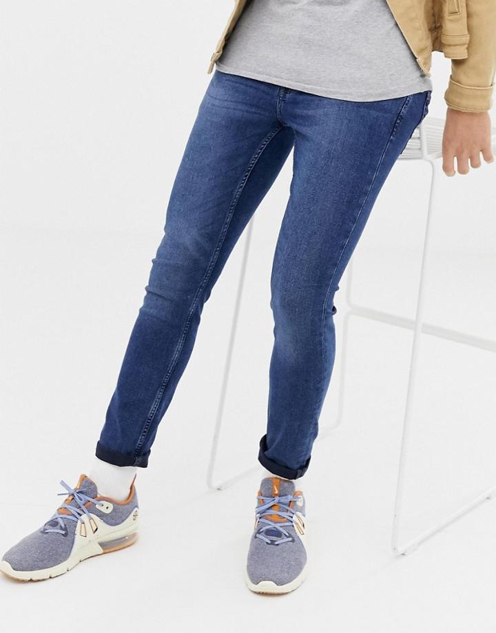 Only & Sons Skinny Jeans In Washed Blue Denim