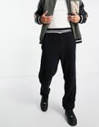 Liquor N Poker Slim Knit Sweatpants In Black With Varsity Logo