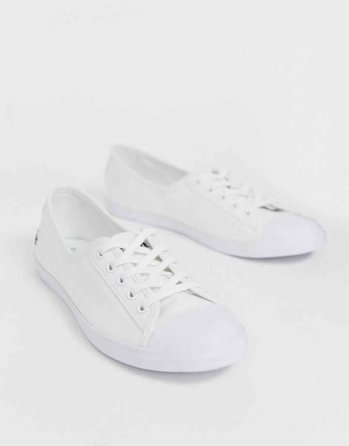 Lacoste Ziane Canvas Plimsoll Sneakers In White
