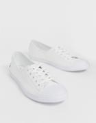 Lacoste Ziane Canvas Plimsoll Sneakers In White
