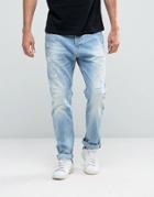 Scotch And Soda Ripped Loose Fit Jeans - Blue