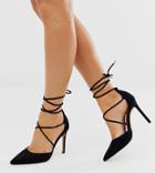 Asos Design Wide Fit Whisper High Stiletto Heels In Black