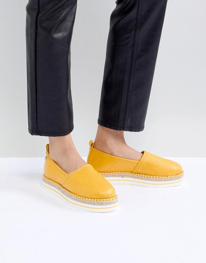 Love Moschino Logo Flatform Espadrille - Yellow