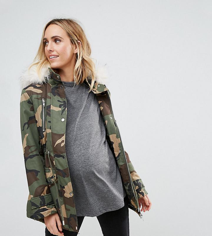 Asos Maternity Ultimate Camo Parka - Multi