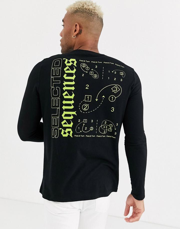 Asos Design Long Sleeve T-shirt With Back Print