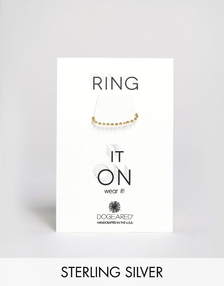 Dogeared Gold Plated Small Sparkle Ball Chain Ring - Gold