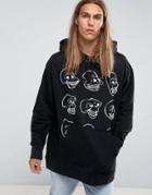 Cheap Monday Cynical Hoodie Distorted Skull - Black