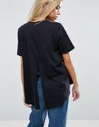 Asos Dip Split Back Update T-shirt - Black