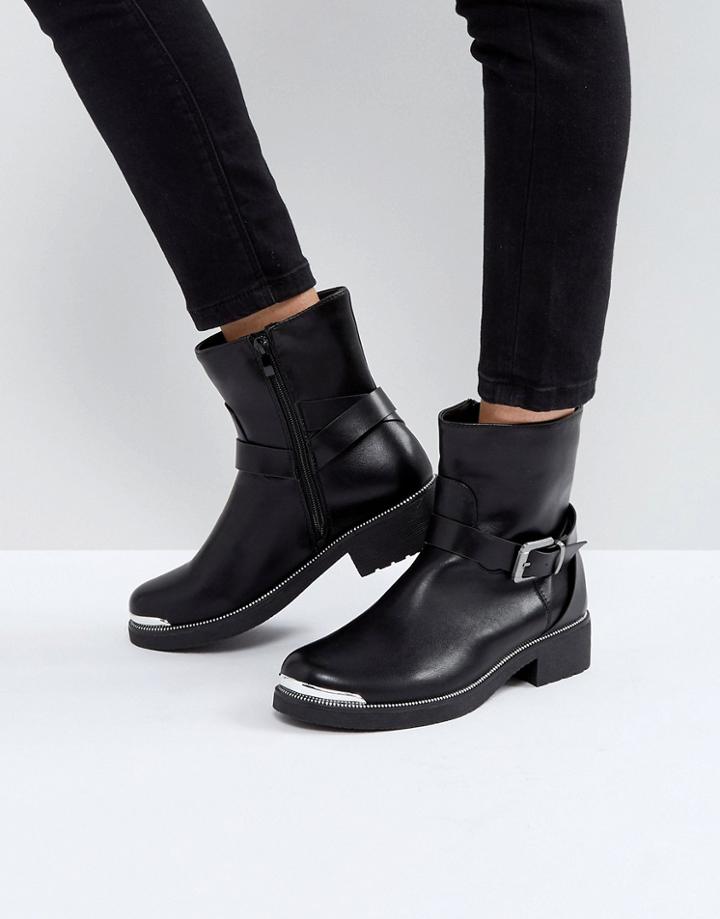 Pieces Biker Ankle Boots - Black