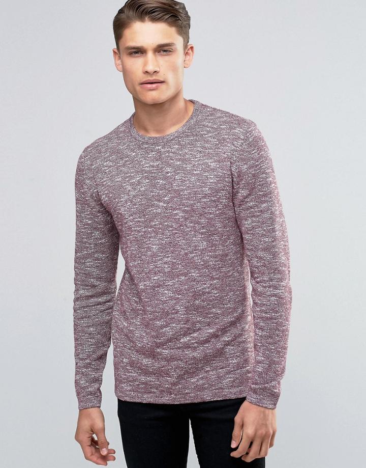 Esprit Slubby Crew Neck Jumper - Purple