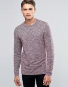 Esprit Slubby Crew Neck Jumper - Purple