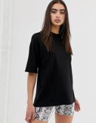 Asos Design Super Oversized T-shirt With Wash In Black